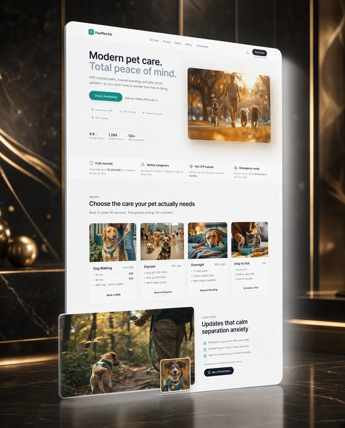 Material blocks website template cover
